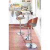 Lumisource Bistro Adjustable Square Bar Table in Silver BT-TLBISTRO23SQ